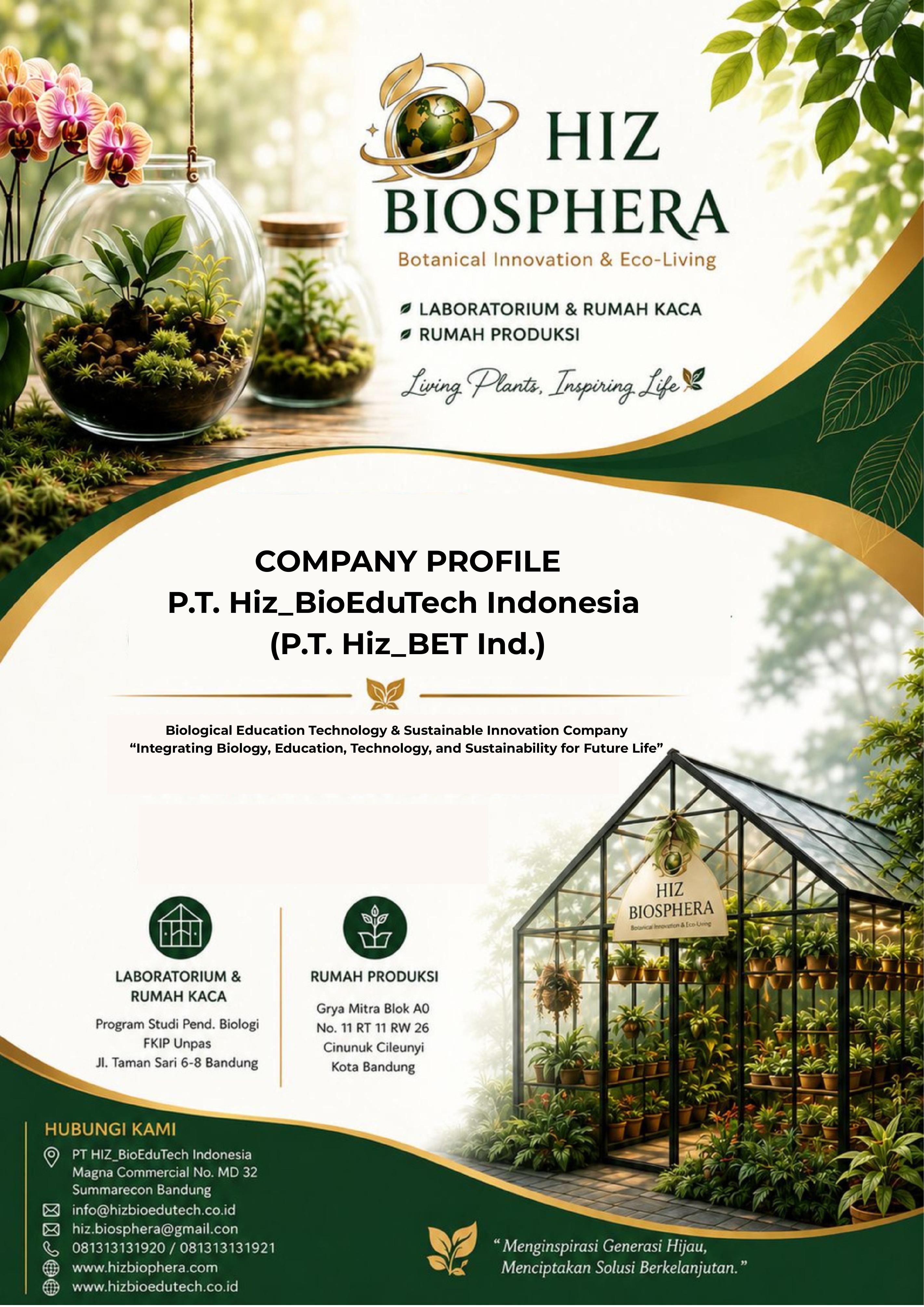 Sampul Company Profile PT. Hiz_BioEduTech Indonesia