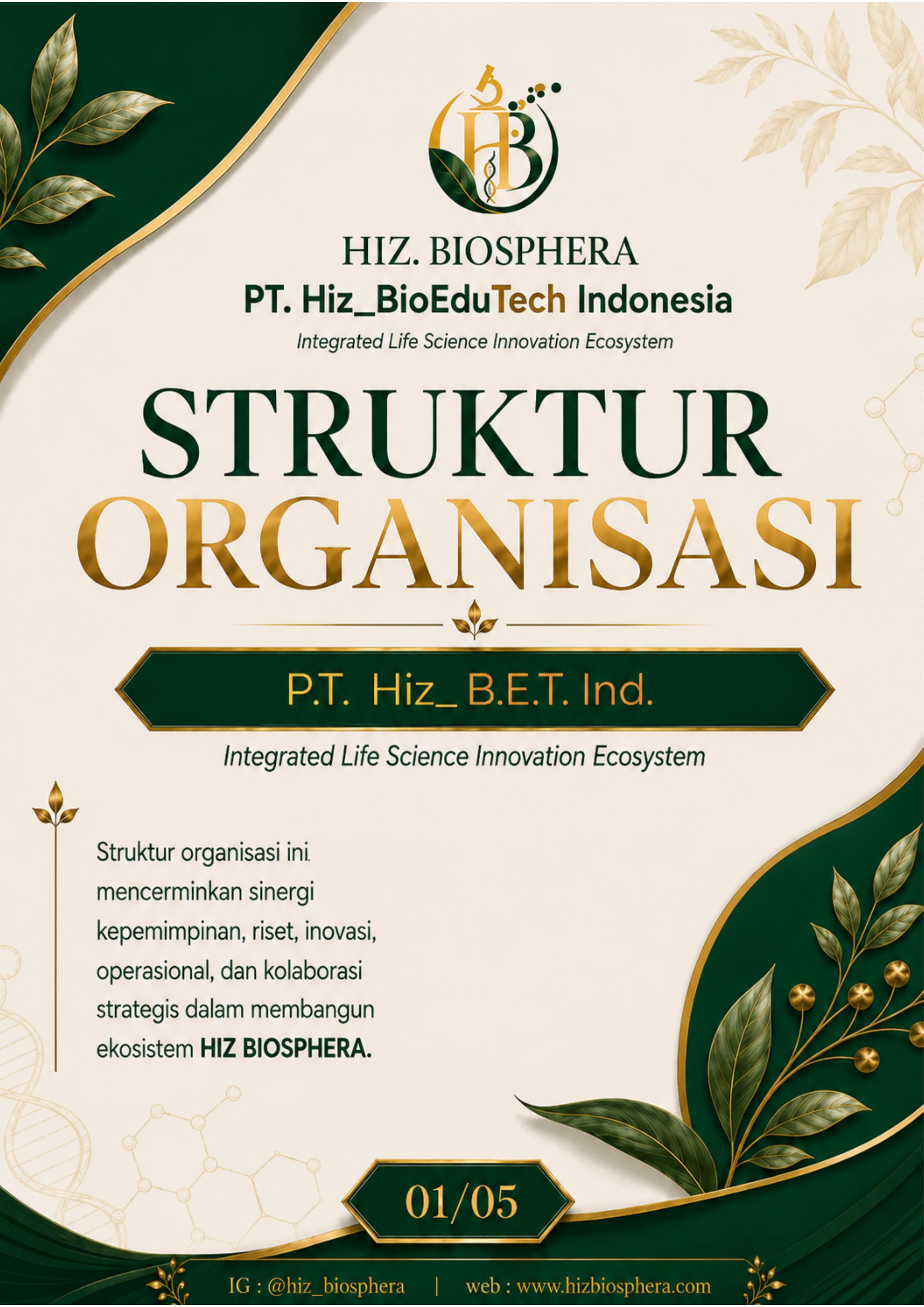 Sampul Struktur Organisasi PT. Hiz_BioEduTech Indonesia